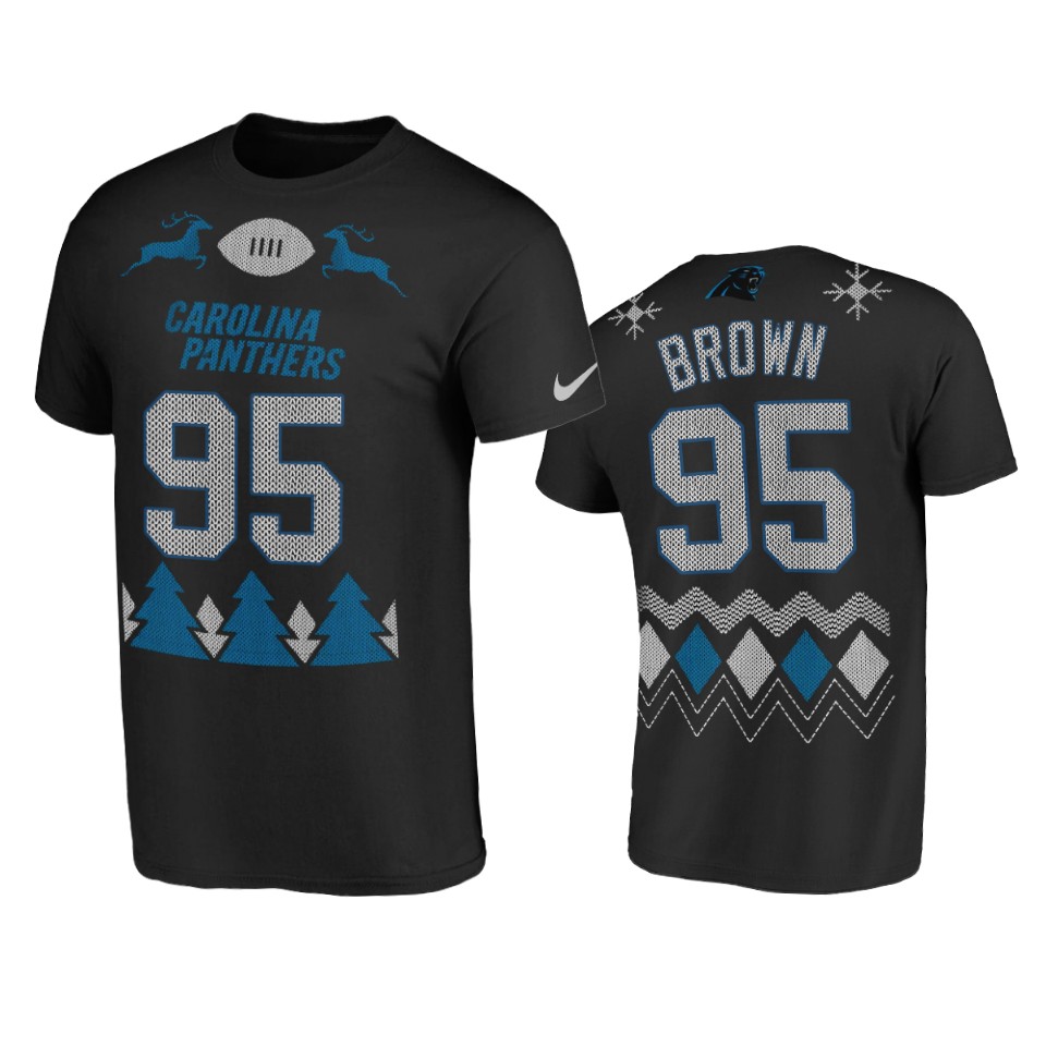 panthers derrick brown black 2020 christmas ugly t shirt