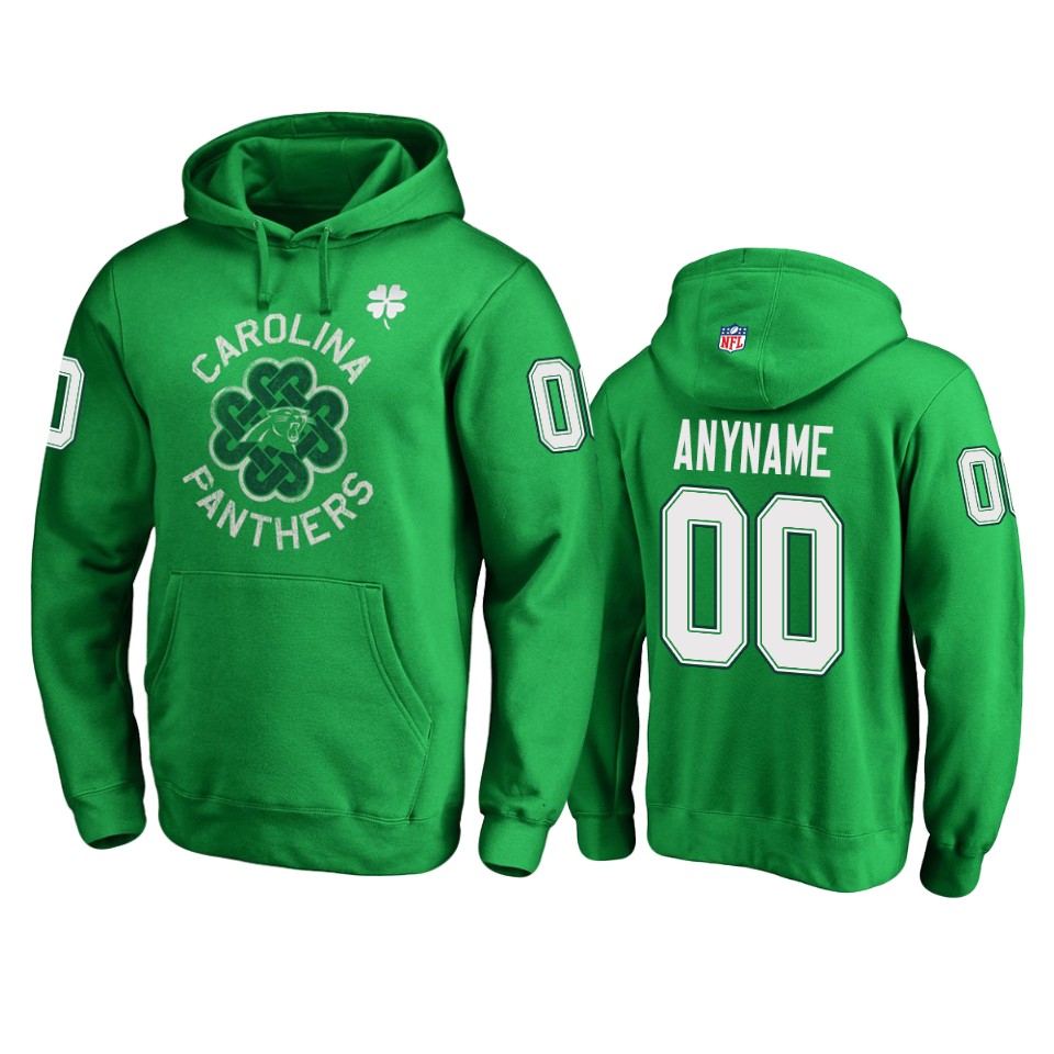 panthers kelly green custom st. patrick's day hoodie