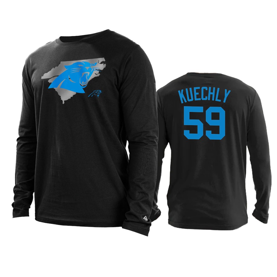 panthers luke kuechly black state long sleeve t shirt