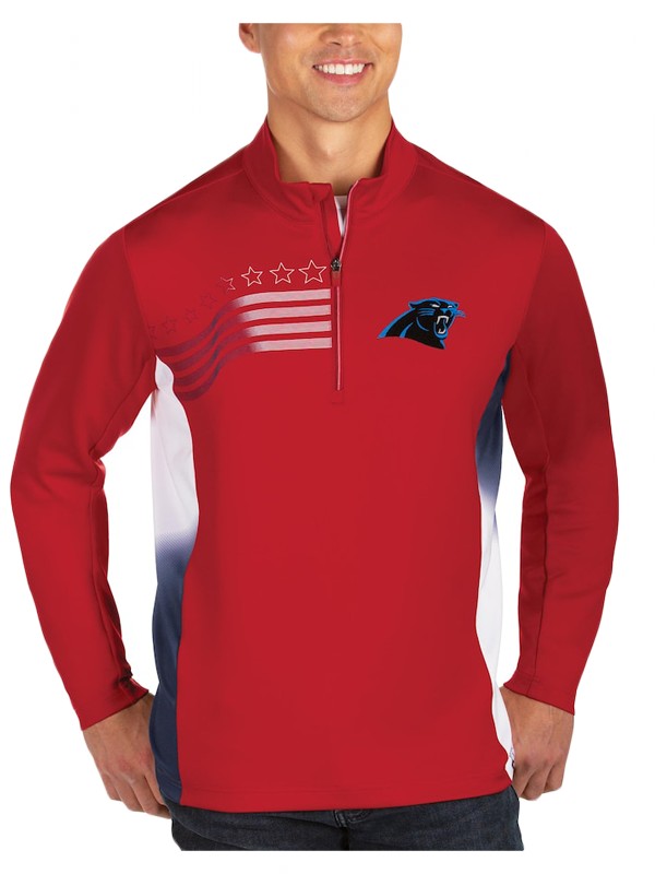 panthers red white liberty quarter zip pullover jacket