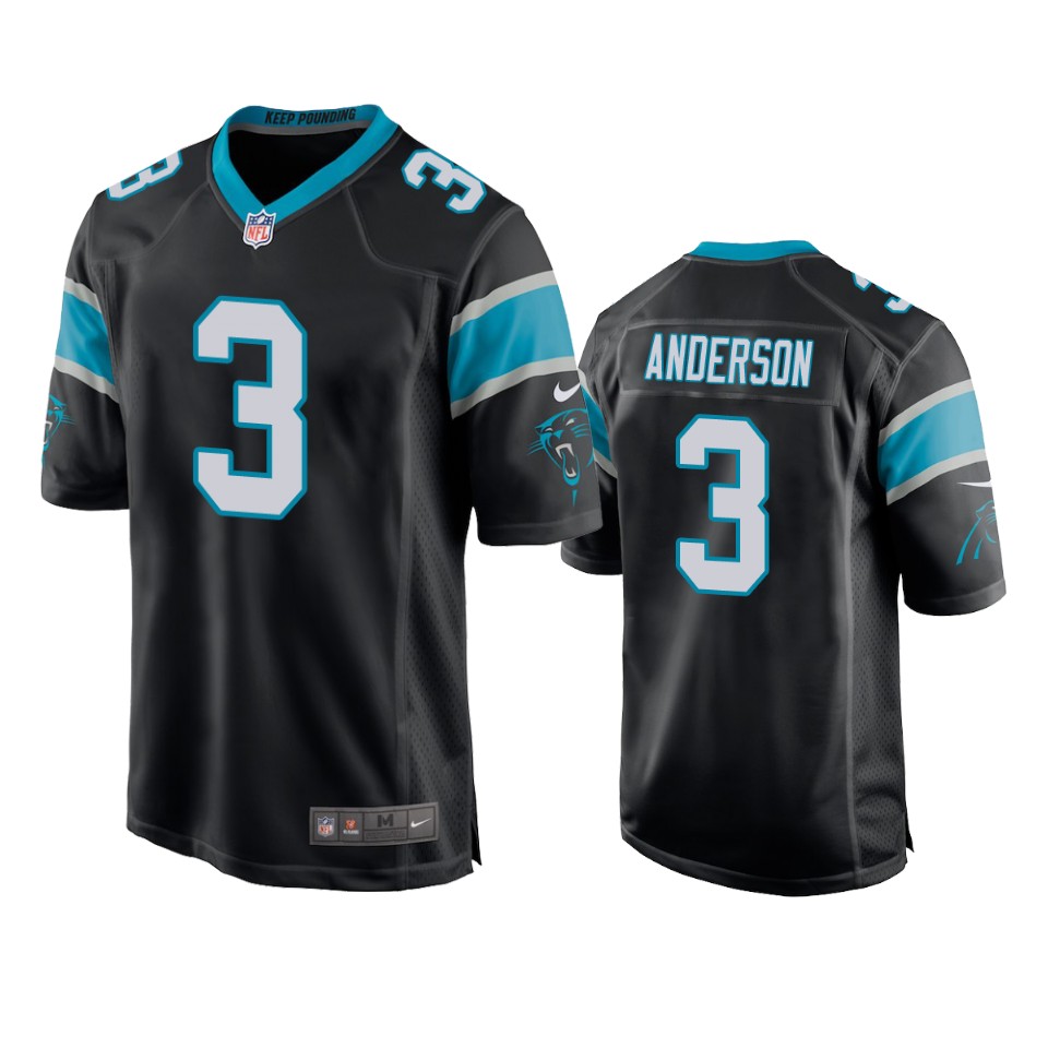 panthers robby anderson game black jersey