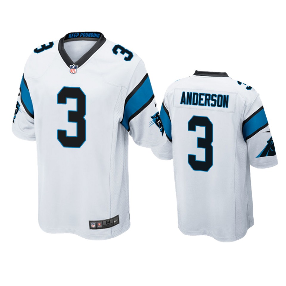 panthers robby anderson game white jersey