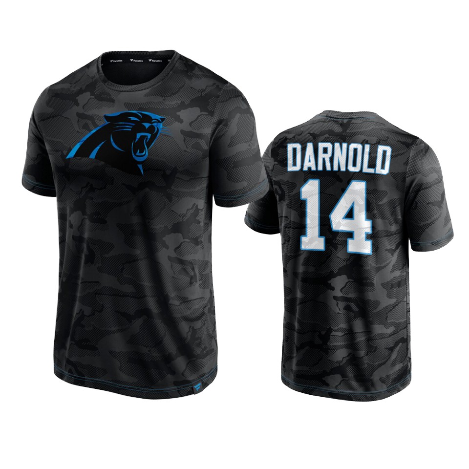 panthers sam darnold black camo jacquard t shirt