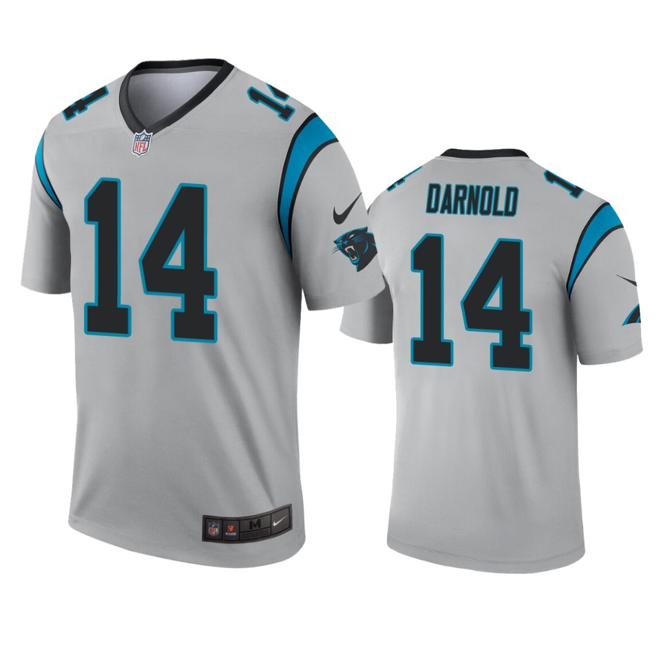 panthers sam darnold silver inverted legend jersey