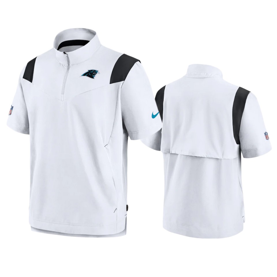 panthers white sideline coaches quarter zip jacket