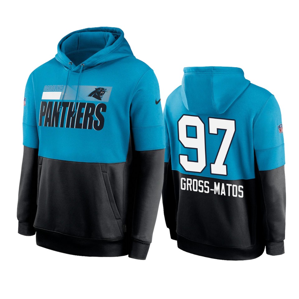 panthers yetur gross matos blue black sideline impact lockup hoodie