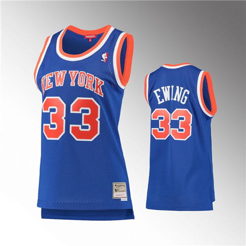 New York Knicks Patrick Ewing 1991-92 Hardwood Classics Blue Swingman stitched Jersey #33