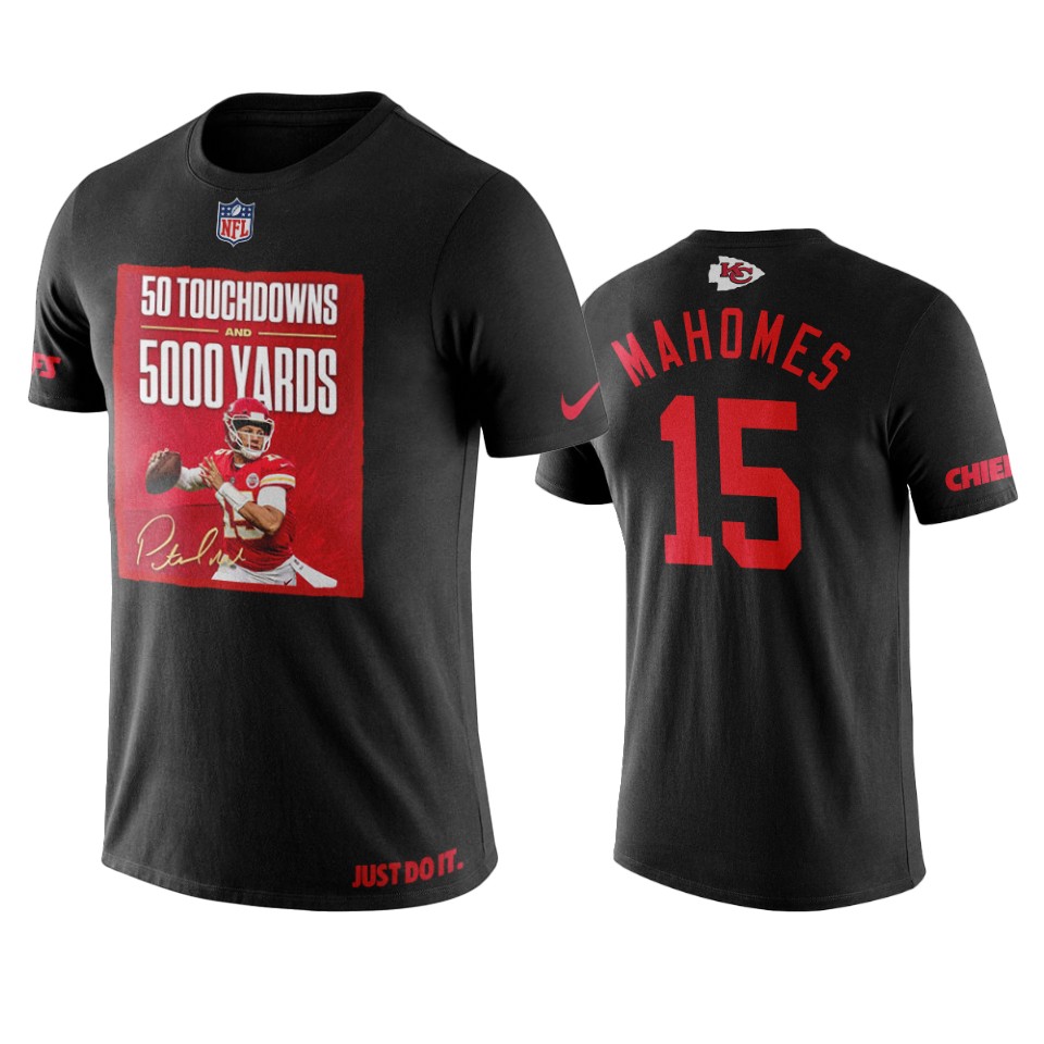 patrick mahomes black art print 50 tds and 5000 yards t shirt