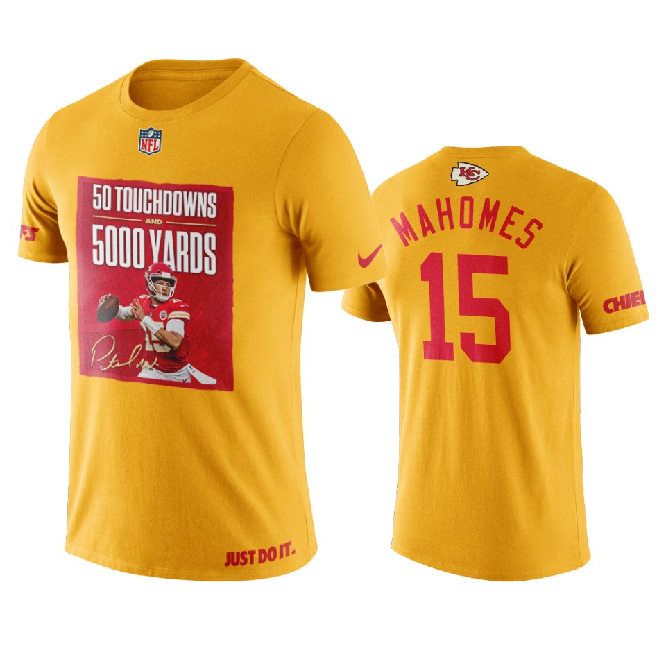 patrick mahomes gold art print 50 tds and 5000 yards t shirt