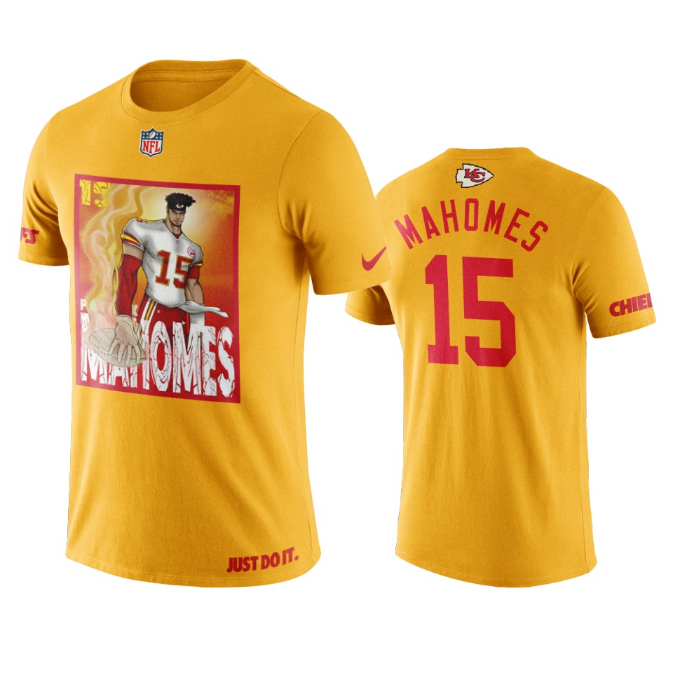patrick mahomes gold art print comic t shirt