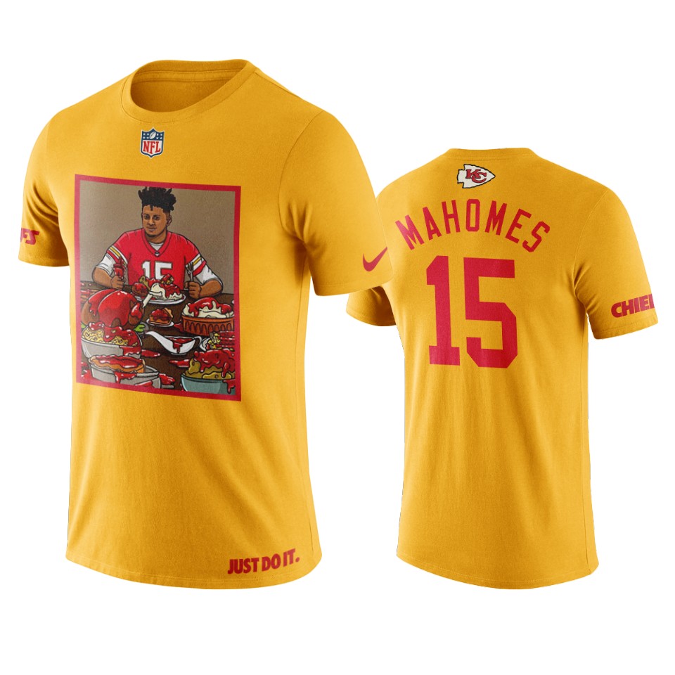 patrick mahomes gold art print ketchup t shirt