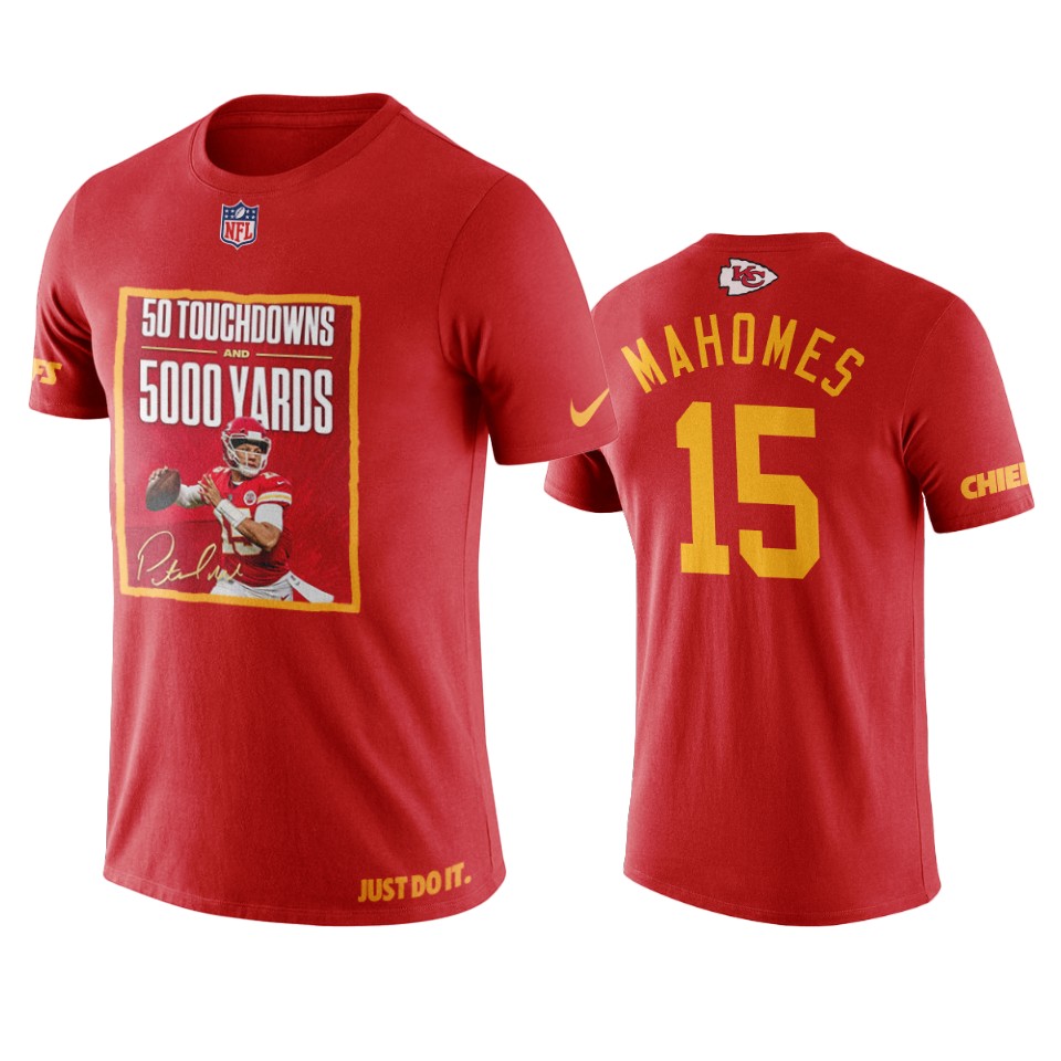 patrick mahomes red art print 50 tds and 5000 yards t shirt