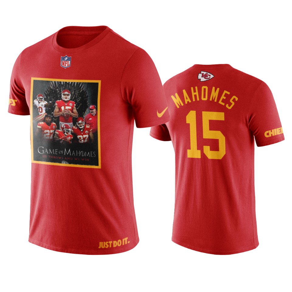 patrick mahomes red art print throws and we win t shirt