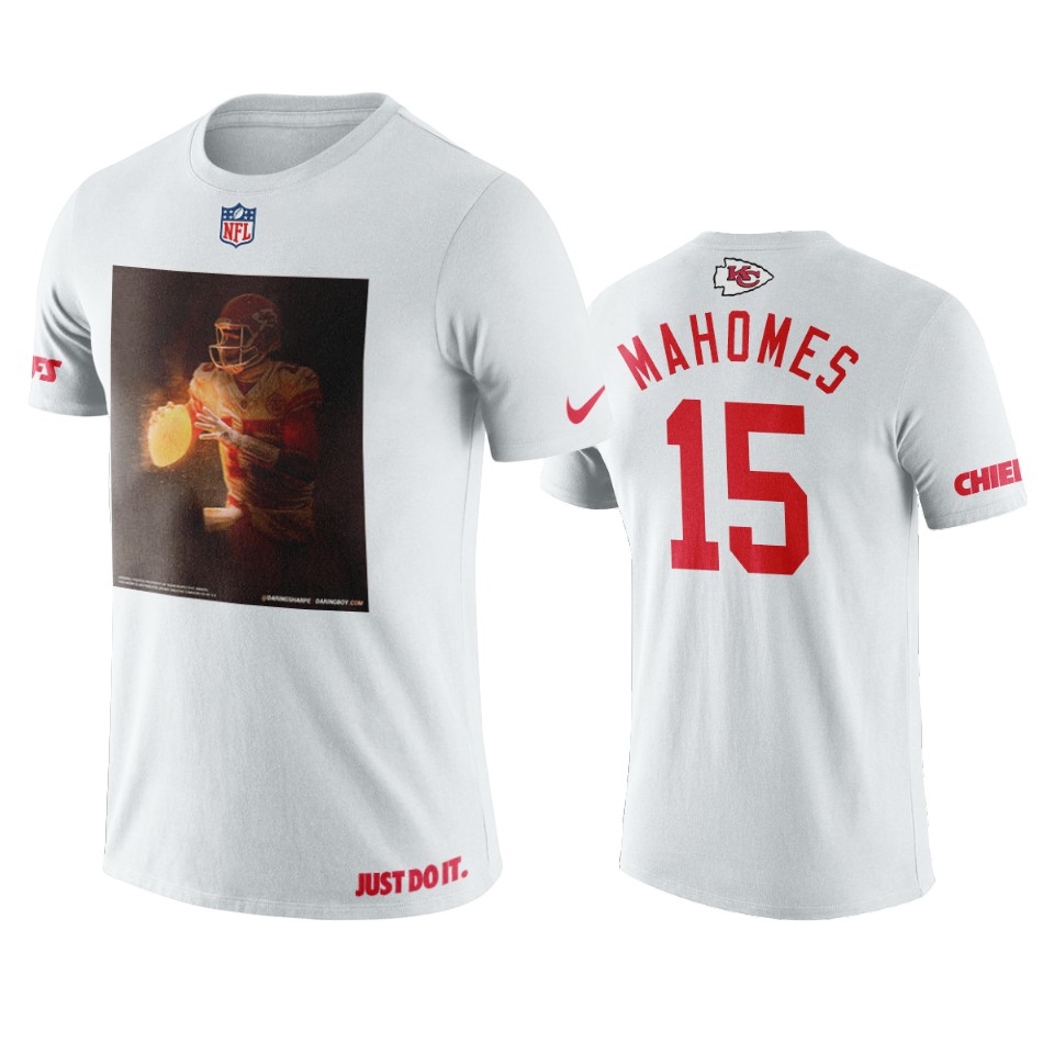 patrick mahomes white art print luminous t shirt