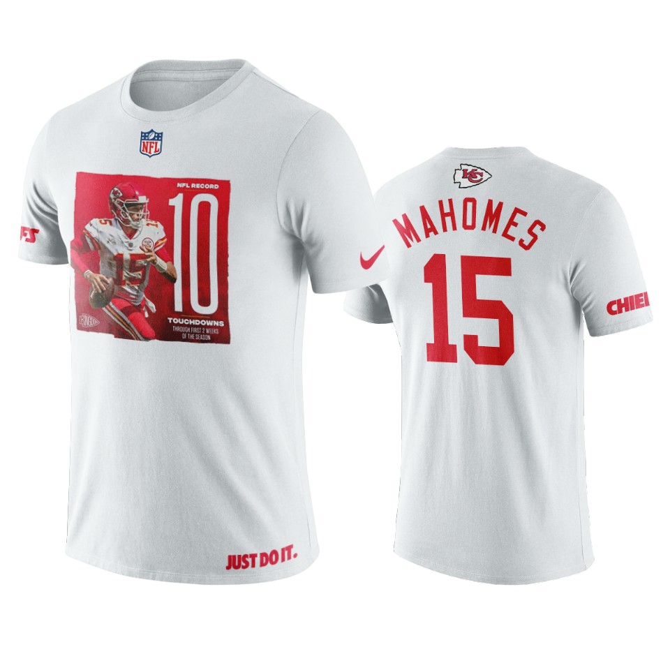 patrick mahomes white art print record tds t shirt