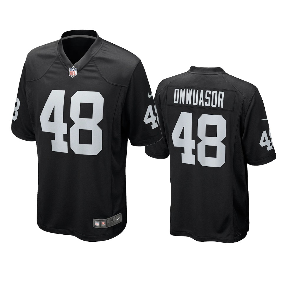 patrick onwuasor raiders black game jersey