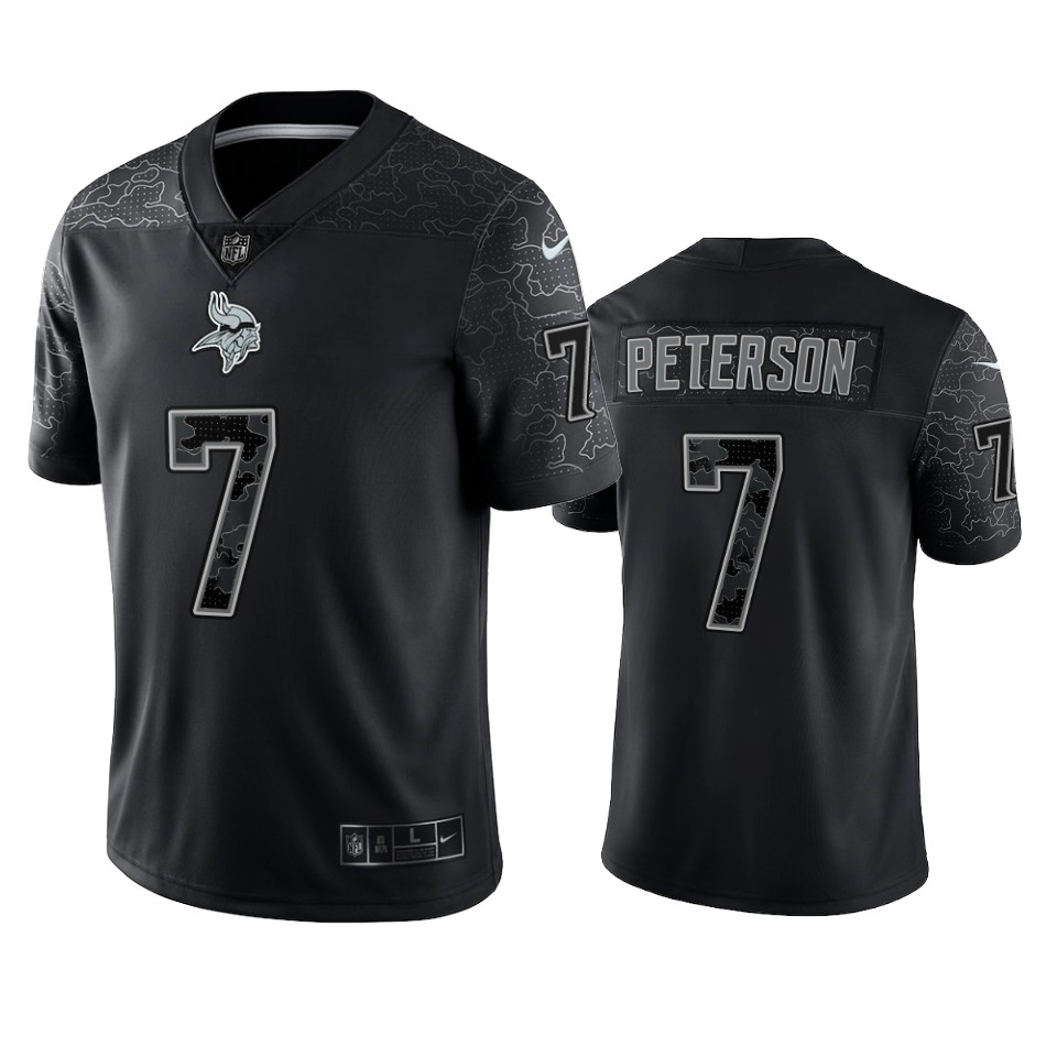 patrick peterson vikings black reflective limited jersey