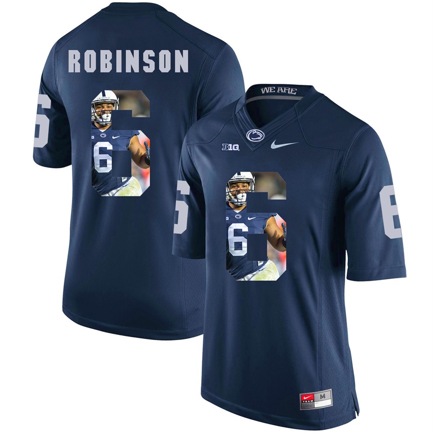 penn state nittany lions navy andre robinson college football player portrait jersey