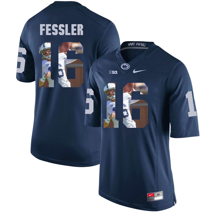 penn state nittany lions navy billy fessler college football player portrait jersey