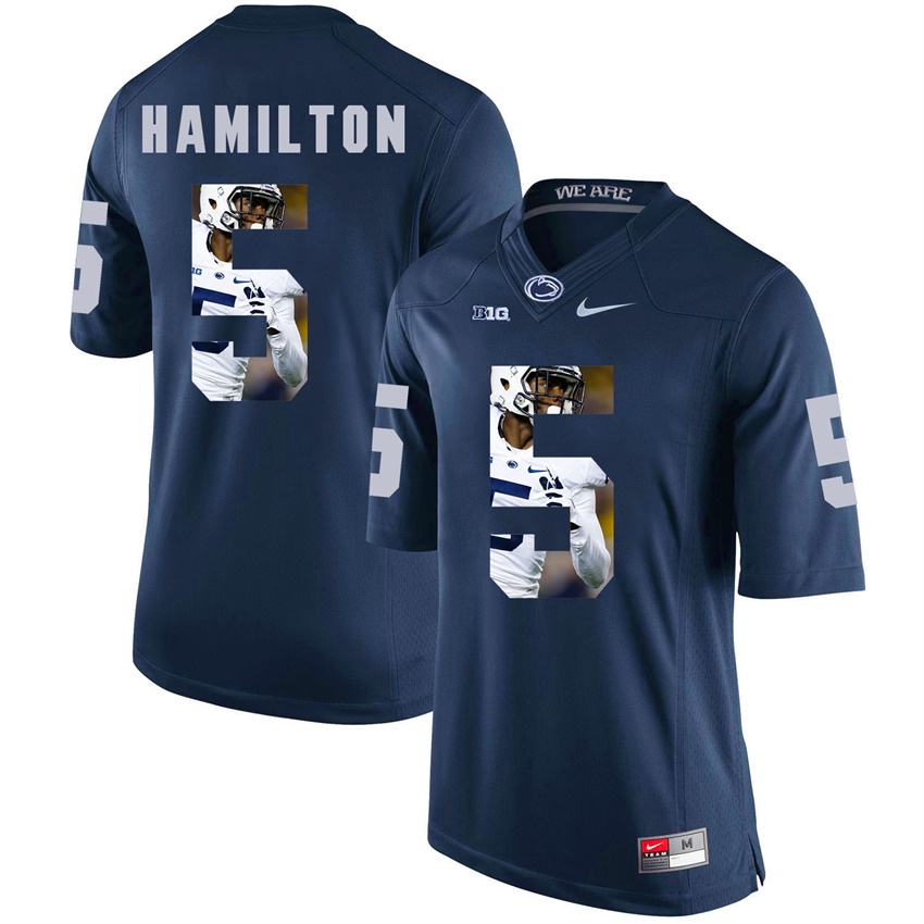 penn state nittany lions navy daesean hamilton college football player portrait jersey