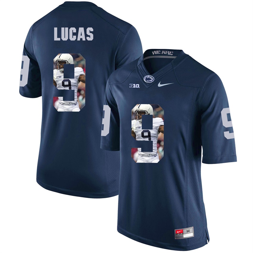 penn state nittany lions navy jordan lucas college football player portrait jersey