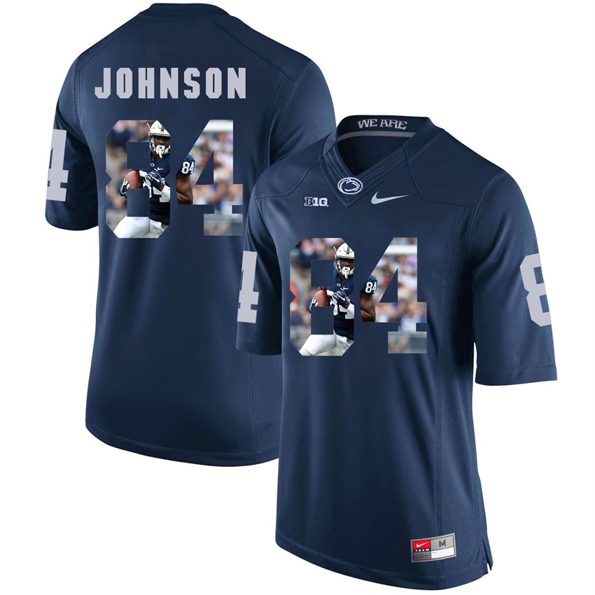 penn state nittany lions navy juwan johnson college football player portrait jersey