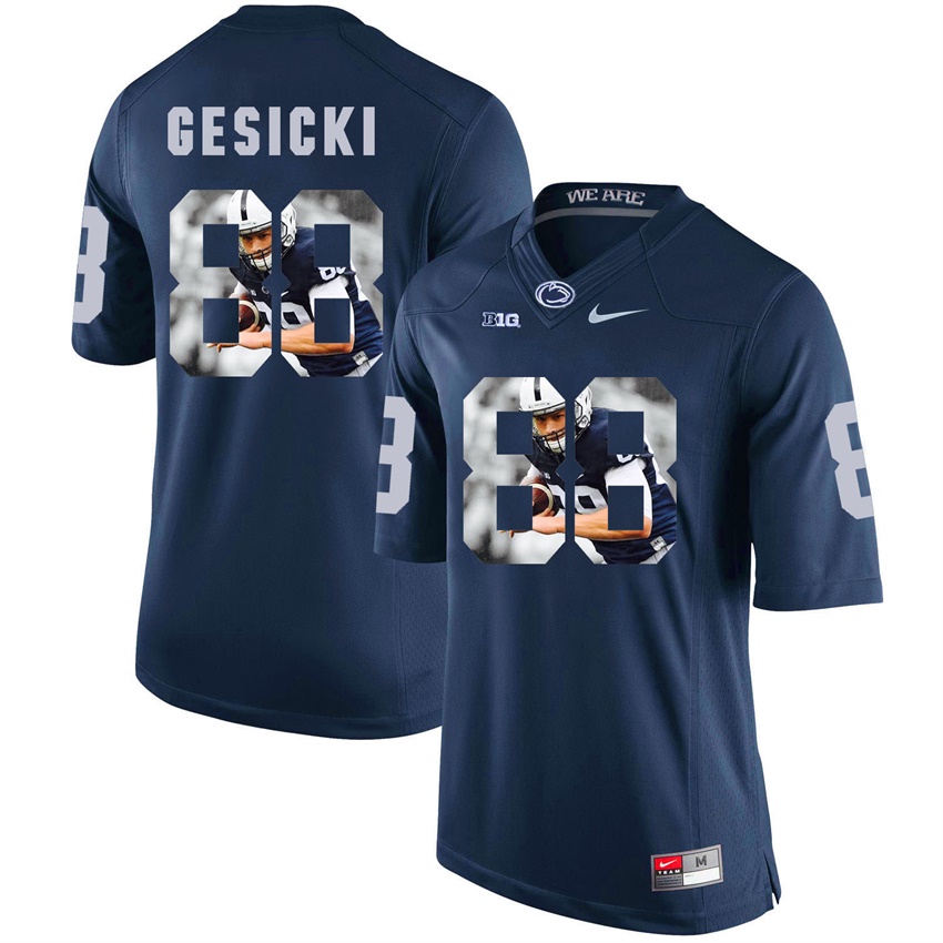 penn state nittany lions navy mike gesicki college football player portrait jersey