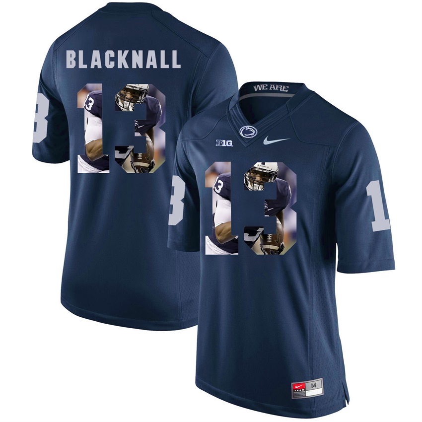 penn state nittany lions navy saeed blacknall college football player portrait jersey