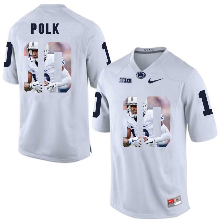 penn state nittany lions white brandon polk college football player portrait jersey