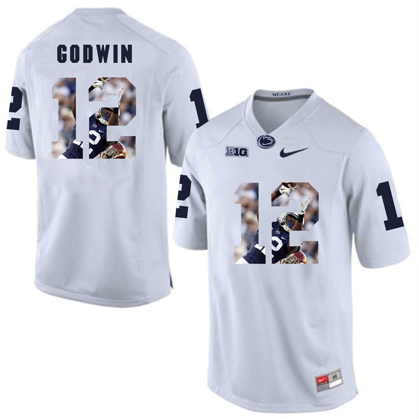 penn state nittany lions white chris godwin college football player portrait jersey