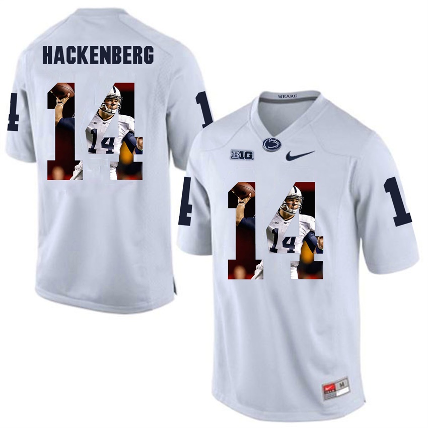 penn state nittany lions white christian hackenberg college football player portrait jersey