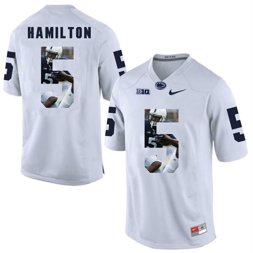 penn state nittany lions white daesean hamilton college football player portrait jersey