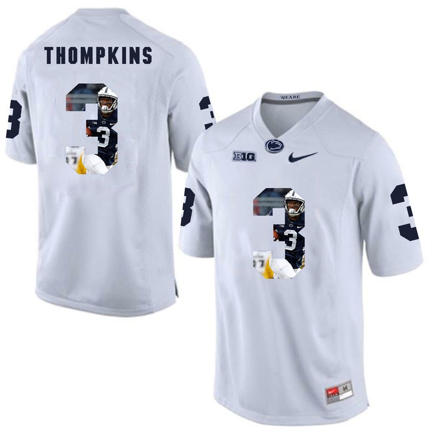 penn state nittany lions white deandre thompkins college football player portrait jersey