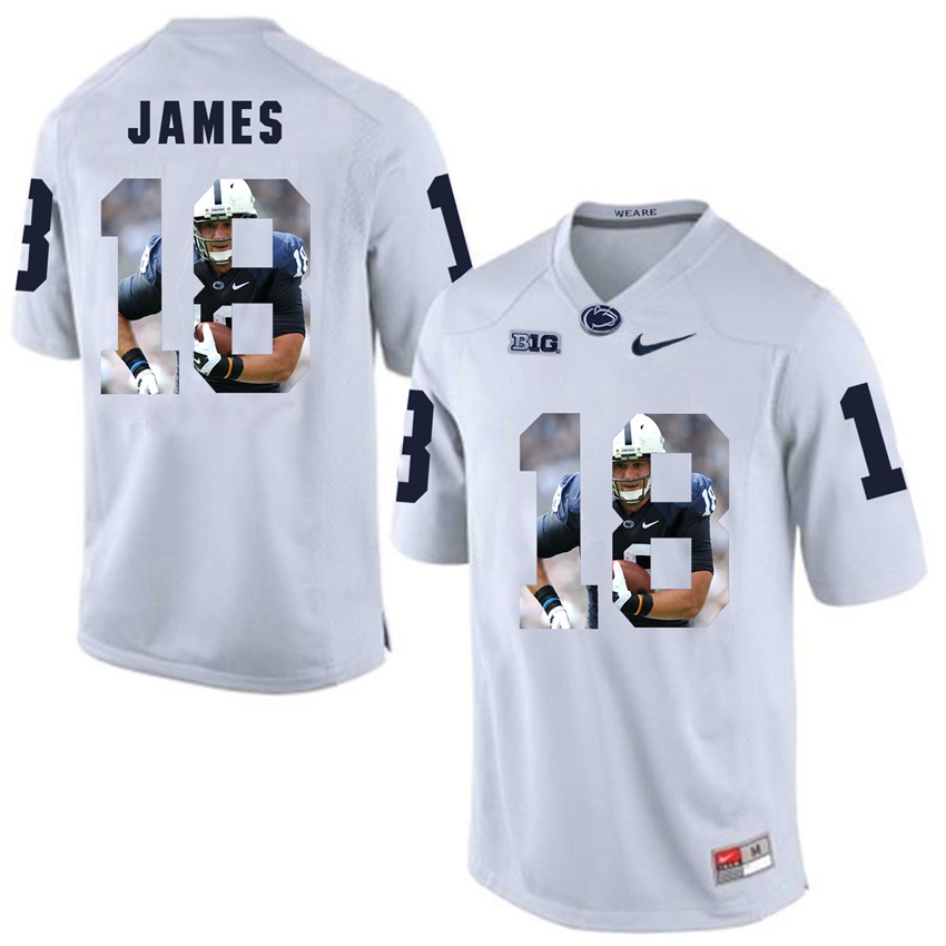 penn state nittany lions white jesse james college football player portrait jersey