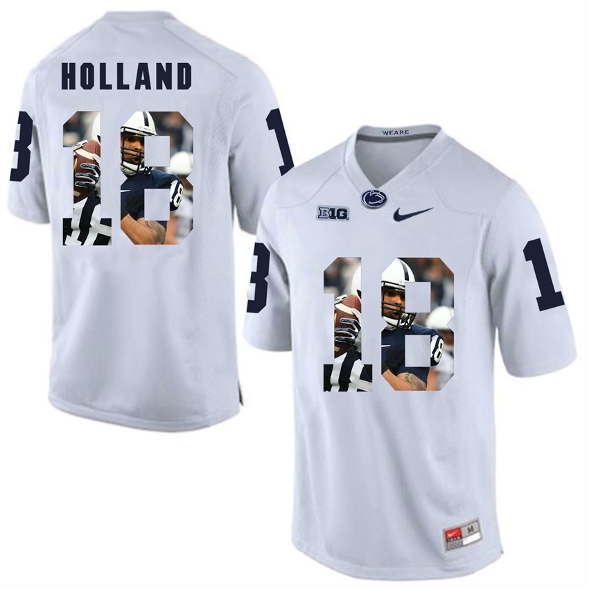 penn state nittany lions white jonathan holland college football player portrait jersey