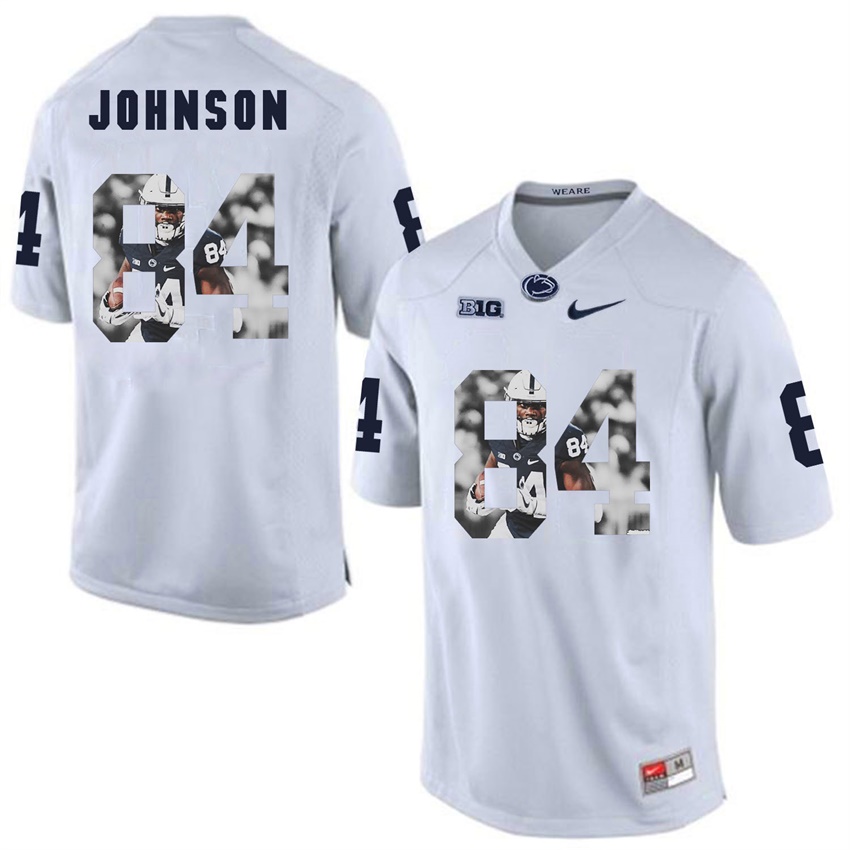 penn state nittany lions white juwan johnson college football player portrait jersey