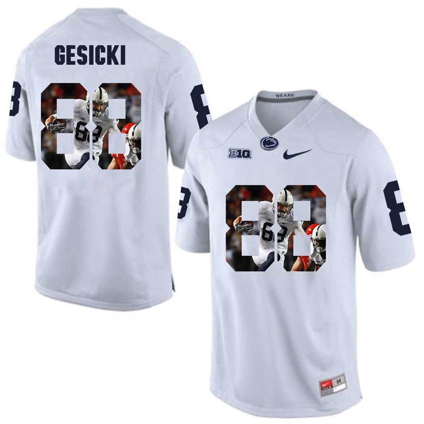 penn state nittany lions white mike gesicki college football player portrait jersey