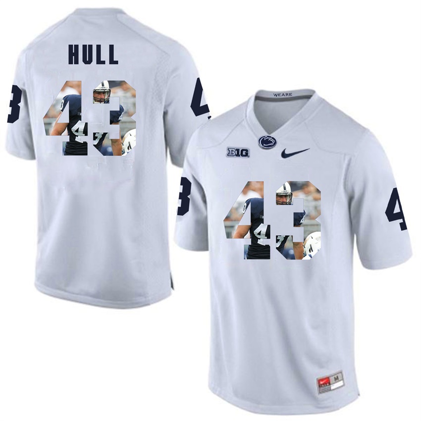 penn state nittany lions white mike hull college football player portrait jersey
