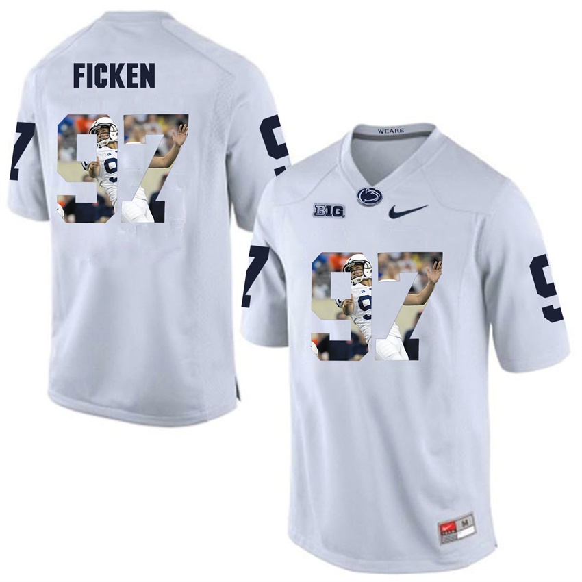 penn state nittany lions white sam ficken college football player portrait jersey