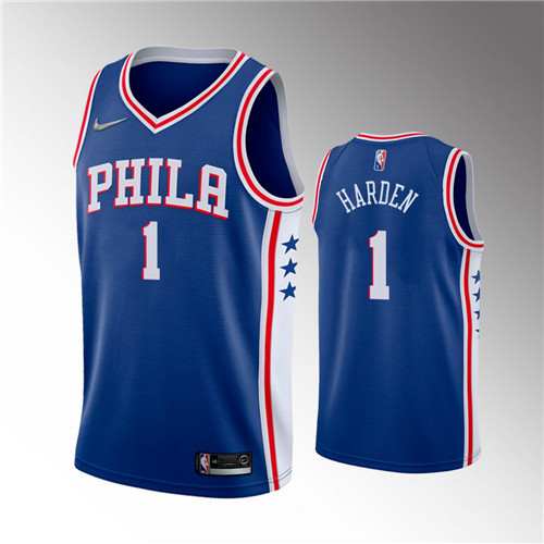 Philadelphia 76ers James Harden Icon Edition 2022 Trade Blue stitched Jersey #1