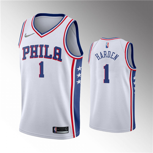 Philadelphia 76ers James Harden Association Edition 2022 Trade White stitched Jersey #1