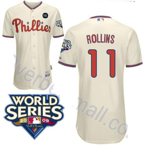 philadelphia phillies 11 jimmy rollins cream youth jerseys