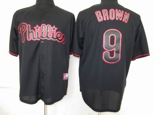 philadephia phillies 9 domonic brown pitch black fashion jersey (1)