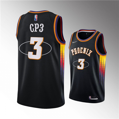 Phoenix Suns Chris Paul 2022 CP3 Nickname Diamond Edition Black stitched Jersey #3