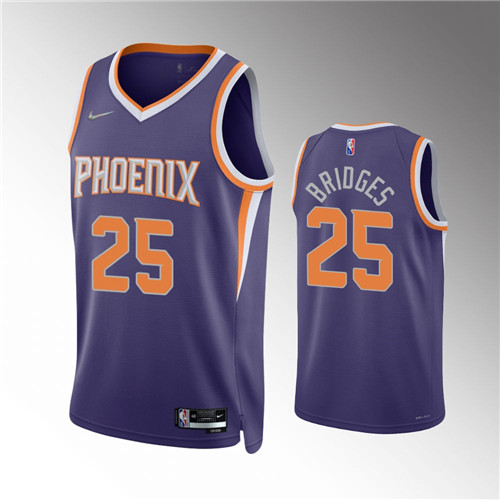 Phoenix Suns Mikal Bridges 2021-22 75th Anniversary Diamond Icon Purple stitched Jersey #25