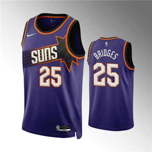 Phoenix Suns Mikal Bridges 2022-23 Icon Edition Purple stitched Jersey #25