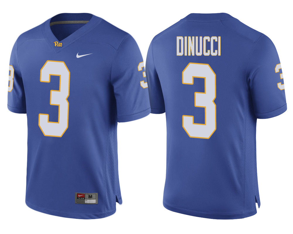 pittsburgh panthers royal ben dinucci ncaa college football 2017 special game jersey