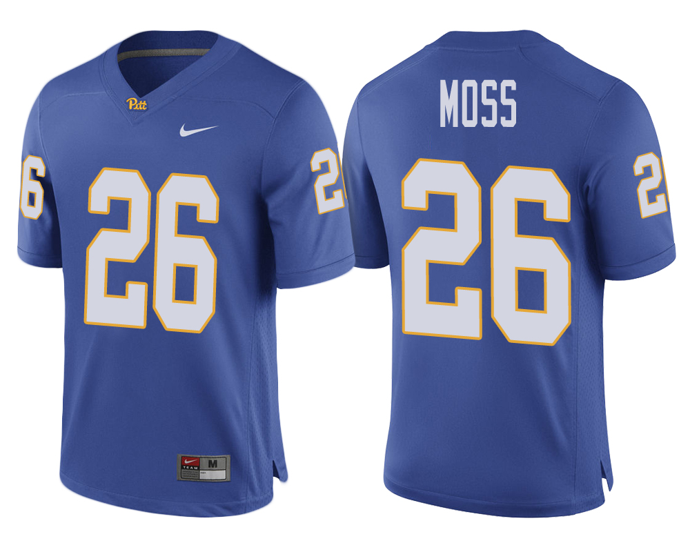 pittsburgh panthers royal chawntez moss ncaa college football 2017 special game jersey