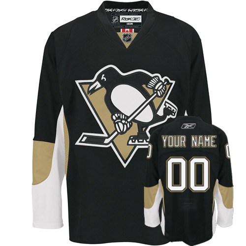 pittsburgh penguins black customized hockey jersey