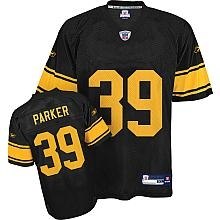pittsburgh steelers #39 willie parker black jersey with yellow number